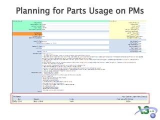 Planning for Parts Usage on PMs 