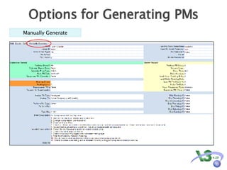 Options for Generating PMs Manually Generate 