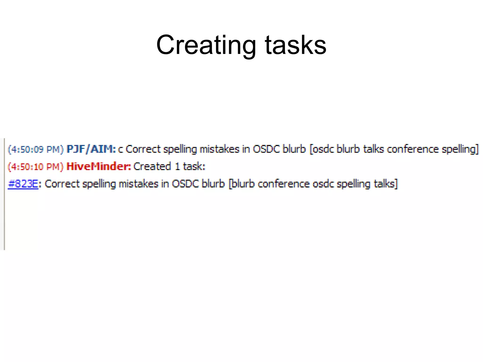 Creating tasks 