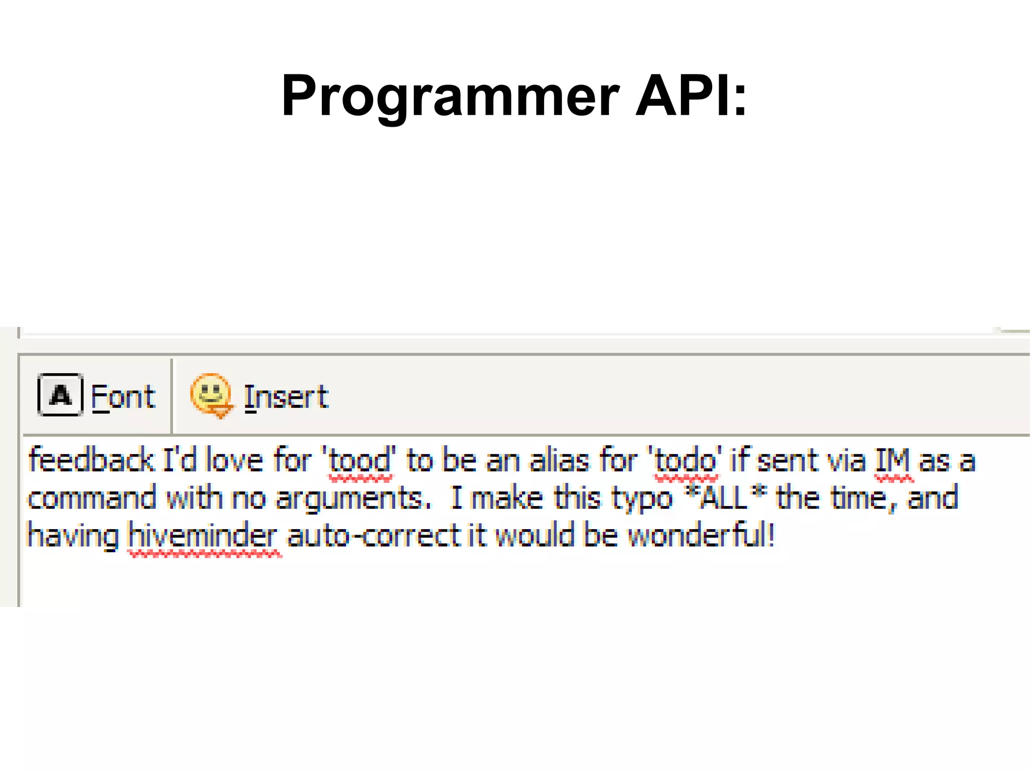 Programmer API: 