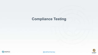 @nathenharvey
Compliance Testing
 