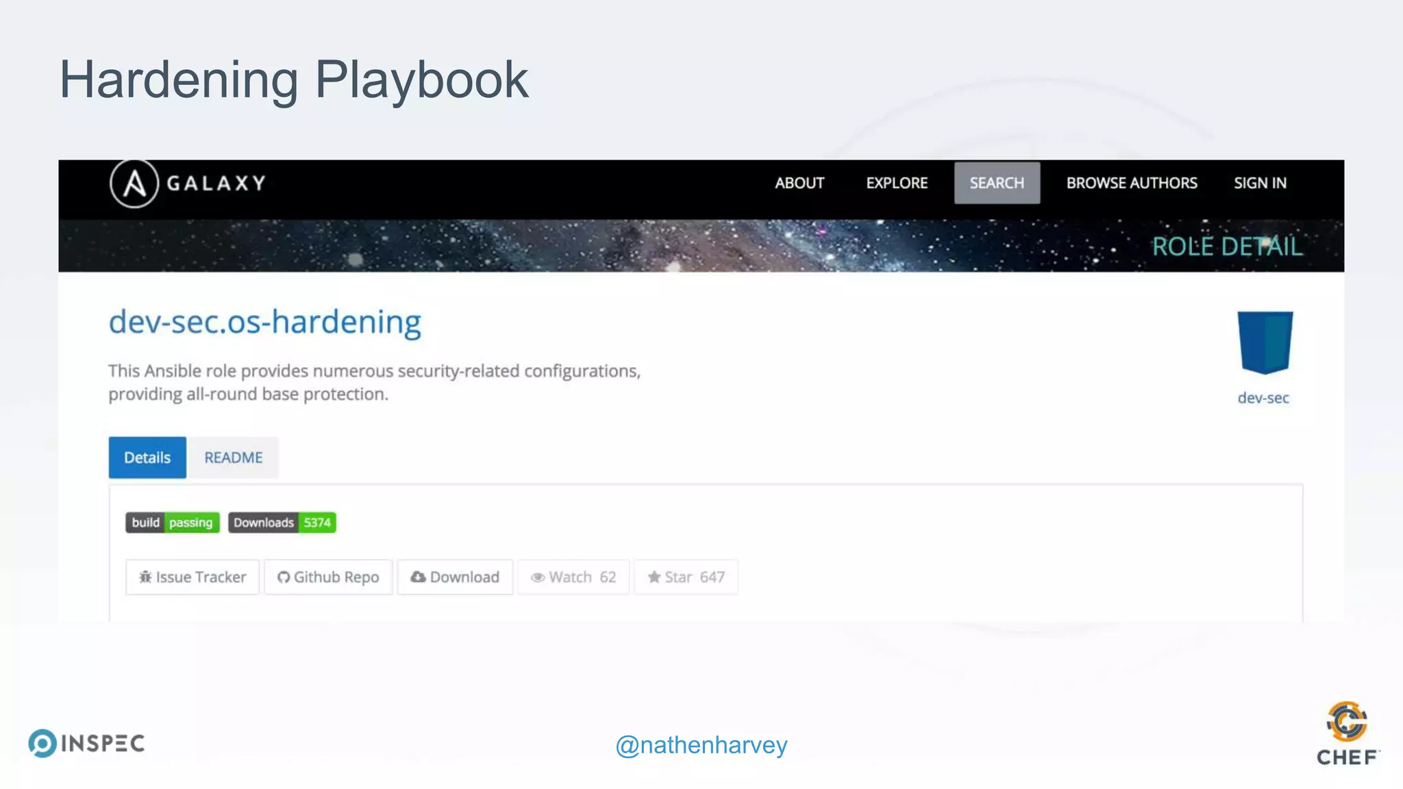 @nathenharvey
Hardening Playbook
 