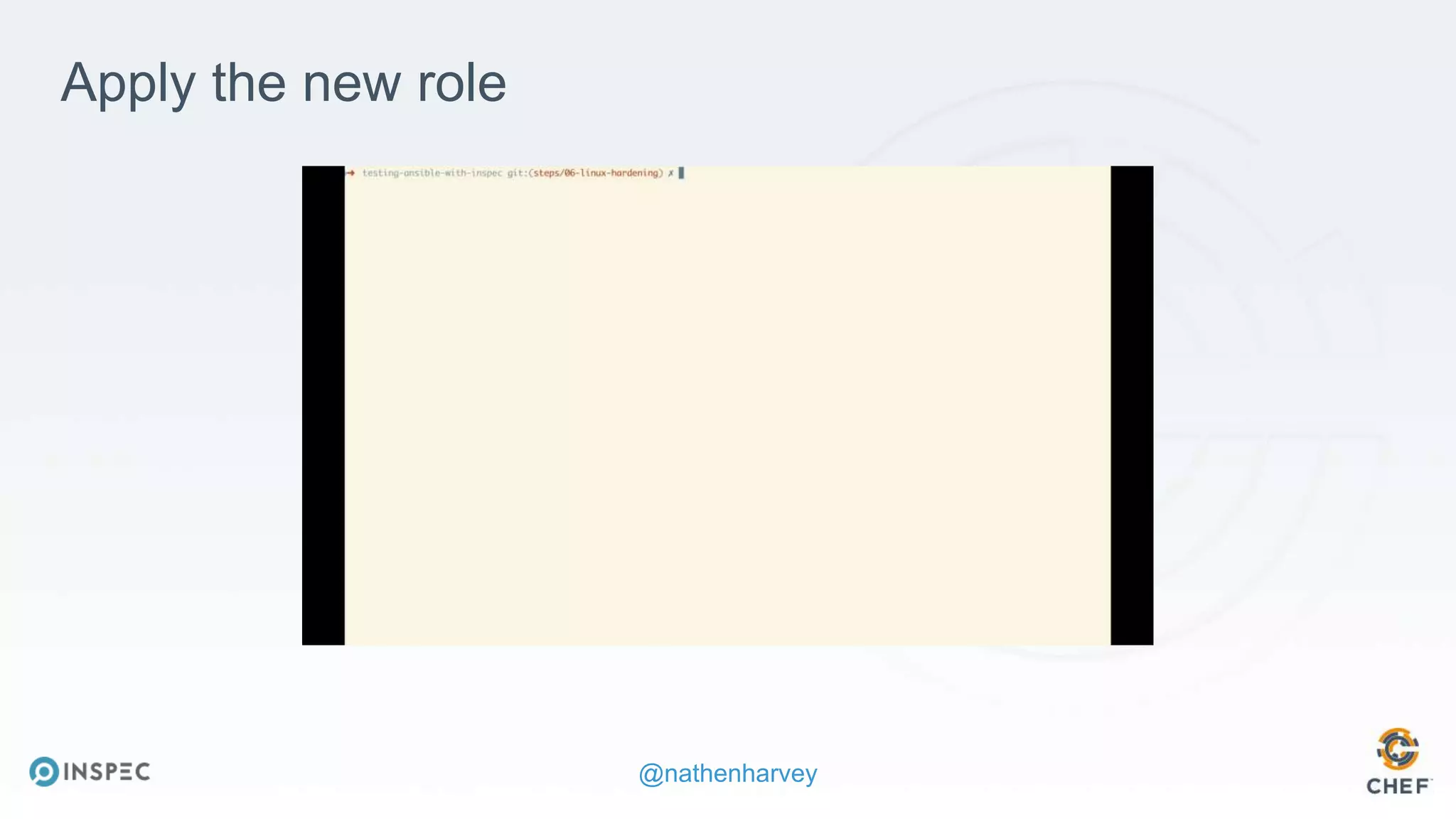 @nathenharvey
https://youtu.be/RU4T4wIt76g
Apply the new role
 