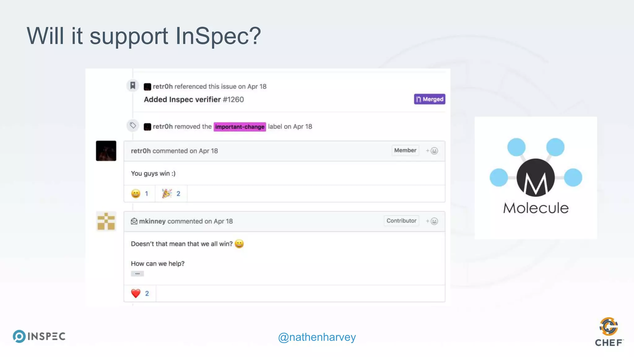 @nathenharvey
Will it support InSpec?
 