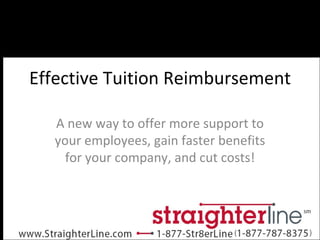 Effective Tuition Reimbursement A new way to offer more support to your employees, gain faster benefits for your company, and cut costs! 