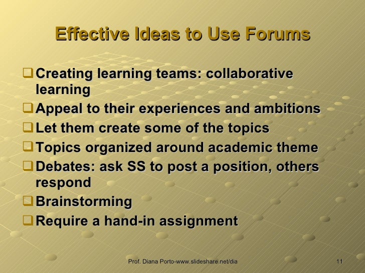 Effective Use Of Forums