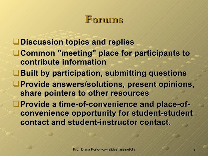 Effective Use Of Forums