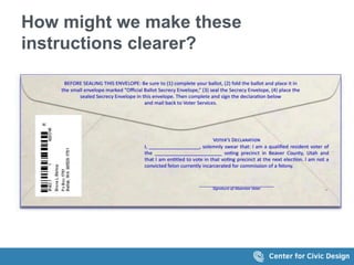 How might we make these
instructions clearer?
 