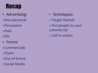 Effective advertising techniques | PPTX