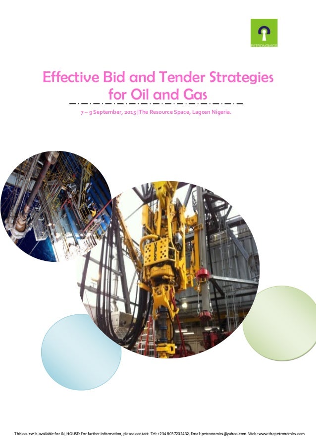 Effective bid and tender strategy for oil and gas september, lagos