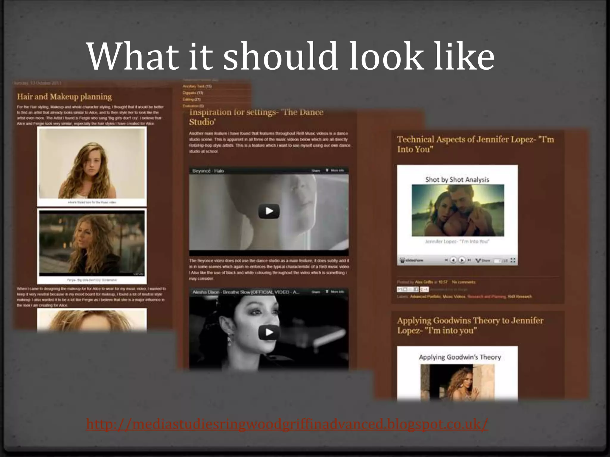 What it should look like




http://mediastudiesringwoodgriffinadvanced.blogspot.co.uk/
 