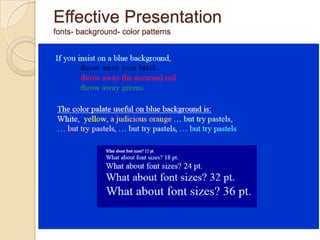 Effective Presentationfonts- background- color patterns