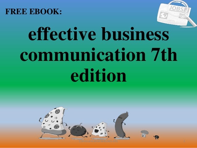 Effective Business Communication 7th Edition Pdf Free Download