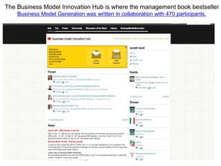 The Business Model Innovation Hub is where the management book bestseller
Business Model Generation was written in collaboration with 470 participants.
 