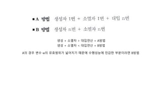 생성 + 소멸자 > 대입연산 = A방법
생성 + 소멸자 < 대입연산 = B방법
A의 경우 변수 w의 유효범위가 넓어지기 때문에 수행성능에 민감한 부분이라면 B방법
 