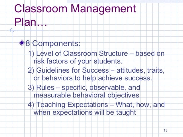 Effective Classroom Management Plan