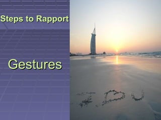 Steps to Rapport
Gestures
