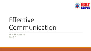 Effective 
Communication 
M N M NAZRIN 
BM 57 
 