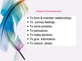 Purposes of Communication
 