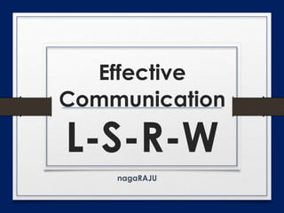 Effective
Communication

L-S-R-W
nagaRAJU

 
