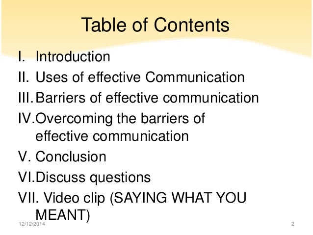 barriers to effective communication 2 essay Barriers of effective communication barriers of effective communication cja/304 january 14, 2013 stewart stanfield barriers of effective communication barriers of. barriers to effective communication 2 essay Barriers of effective communication barriers of effective communication cja/304 january 14, 2013 stewart stanfield barriers of effective communication barriers of.