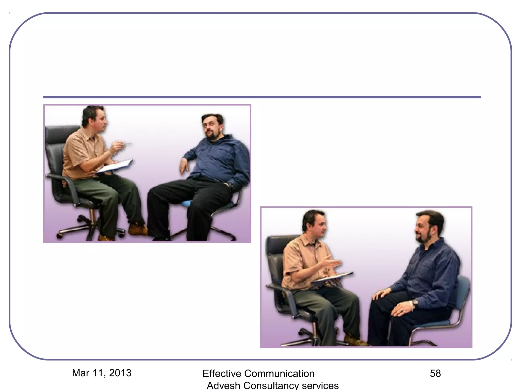 Mar 11, 2013   Effective Communication        58
                Advesh Consultancy services
 