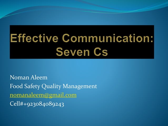 Effective communication 7cs | PPT