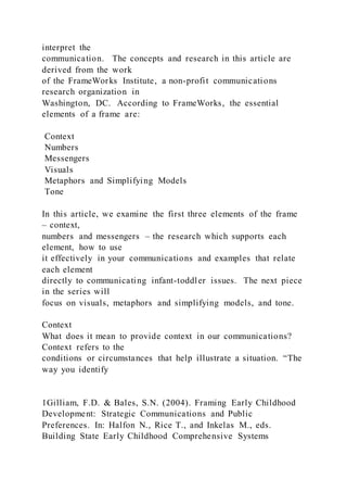 Effective Communication about the Early Years Understanding | DOCX