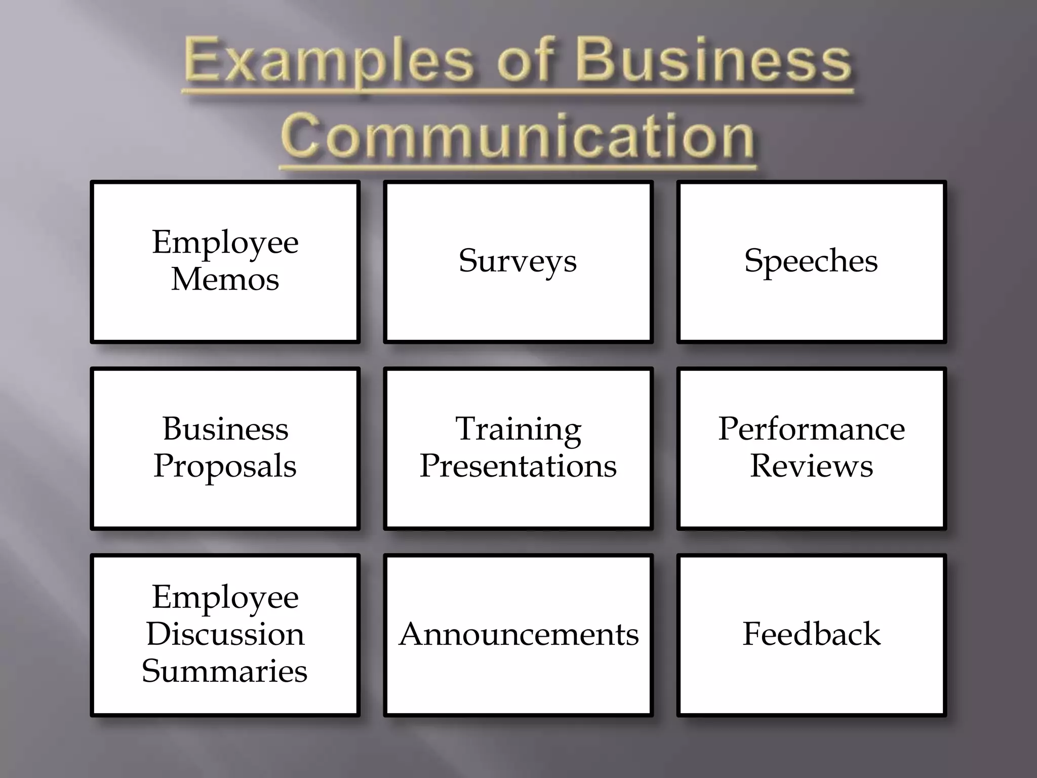 Examples of Business Communication
