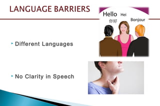  Different Languages
 No Clarity in Speech
 