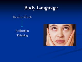 Body Language
Hand to Cheek
Evaluation
Thinking
 