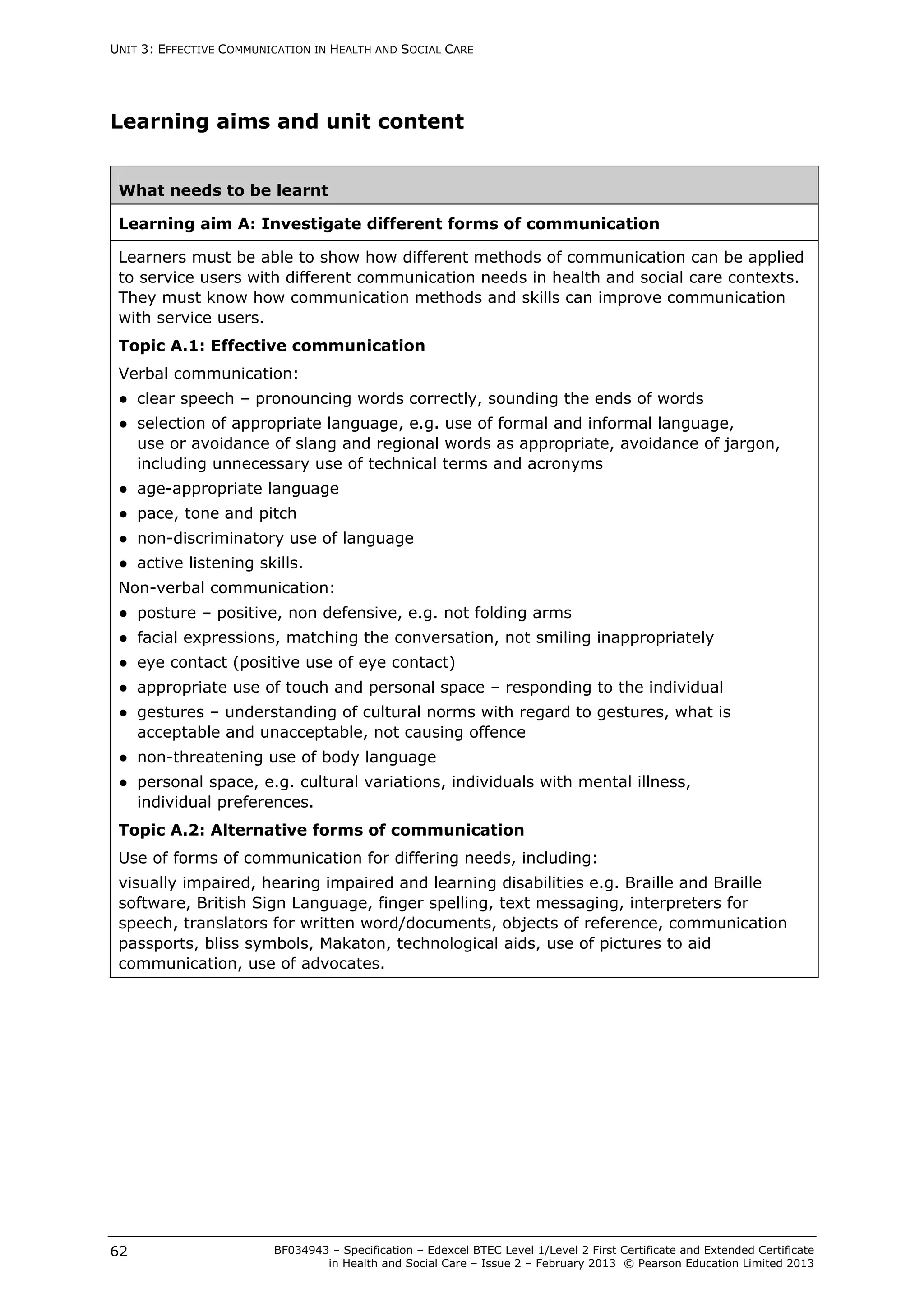 Effective communication specification | PDF
