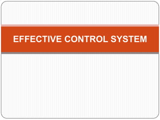 EFFECTIVE CONTROL SYSTEM
 