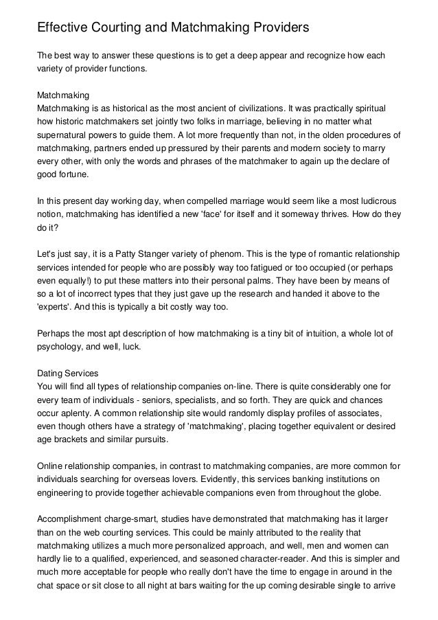 Palm Associates matchmaking
