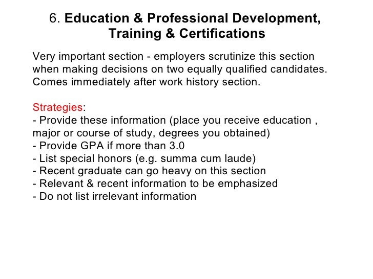 resume writing training