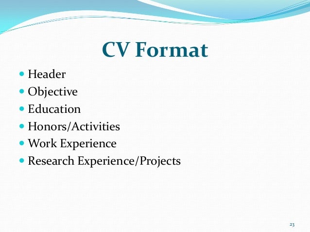 curriculum vitae headings