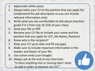 How to Write an Effective C.V. | PPT