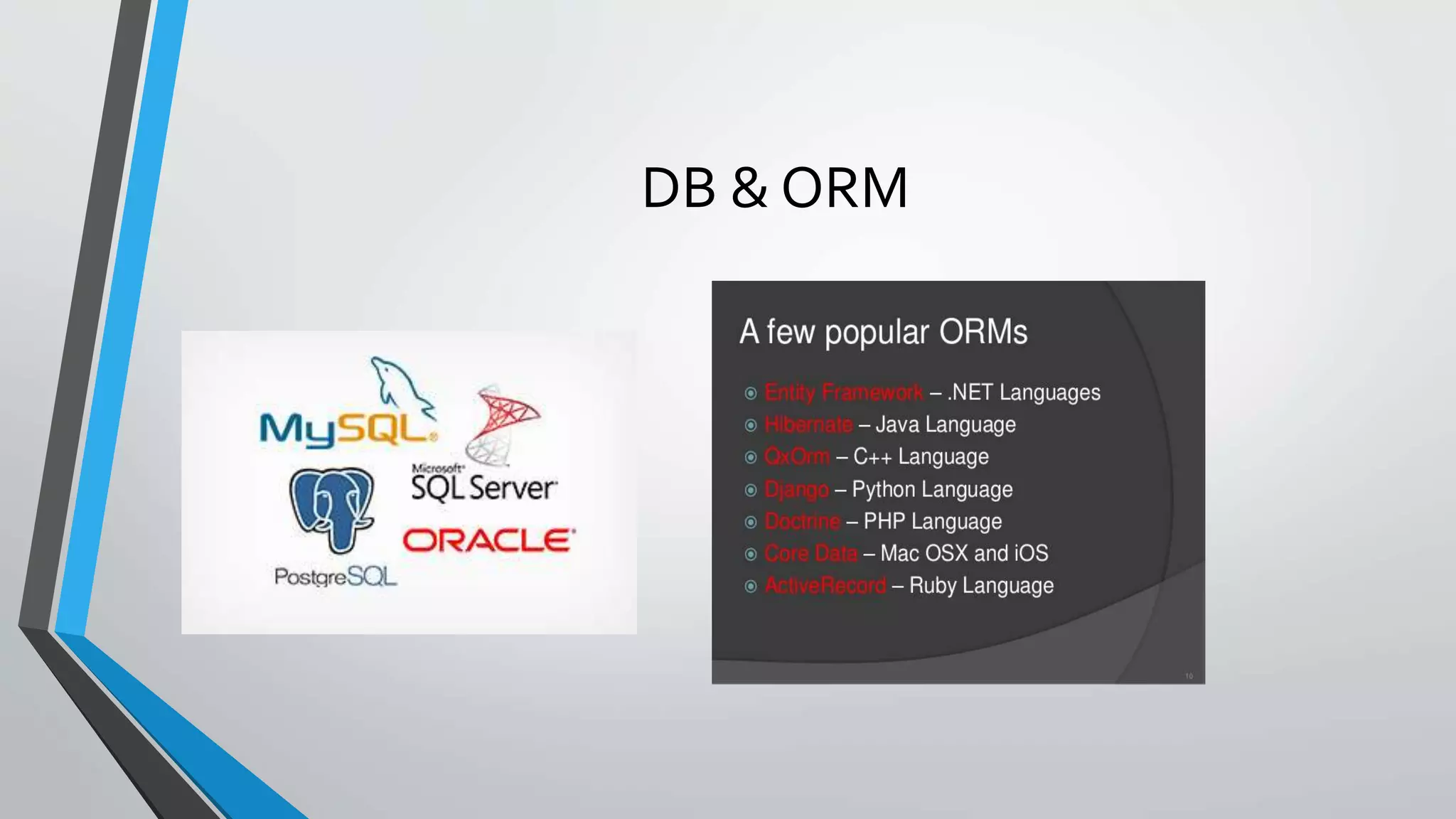 DB & ORM
 