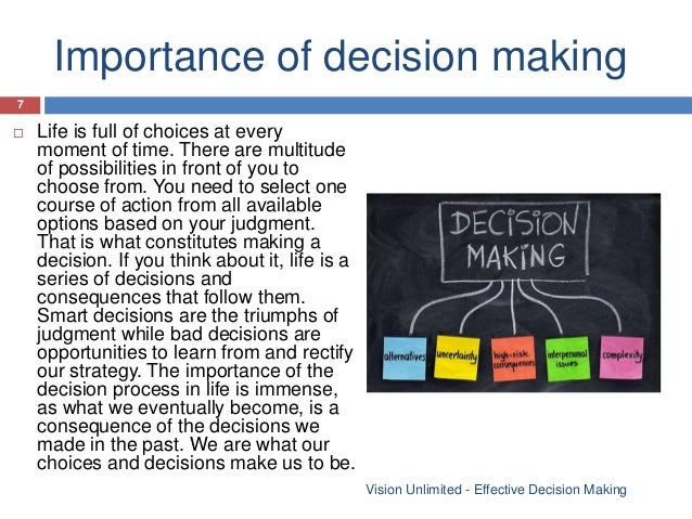 Why Is Decision Making Important In An Organization Effective decision making