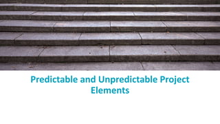 Predictable and Unpredictable Project
Elements
 
