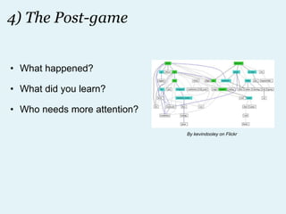 4) The Post-game What happened? What did you learn? Who needs more attention? By kevindooley on Flickr 