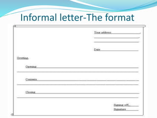 Informal letter-The format
 