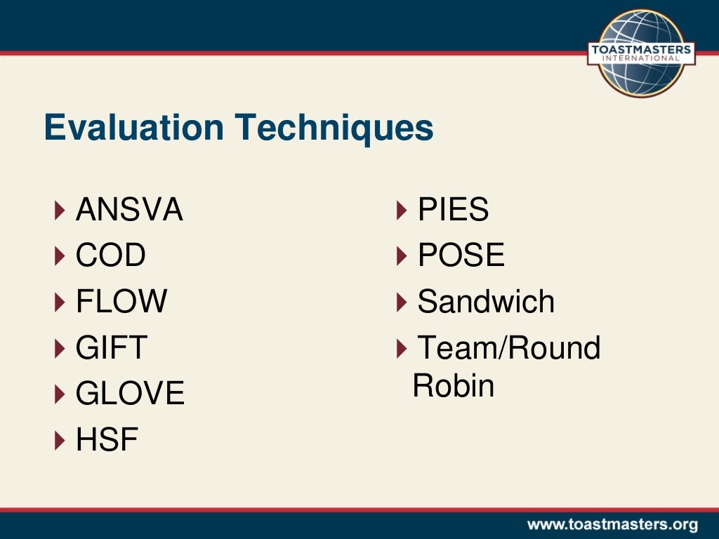 Toastmasters' Effective evaluation