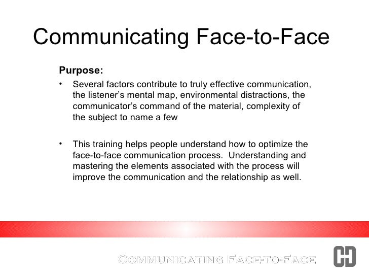 Effective Face To Face Communication