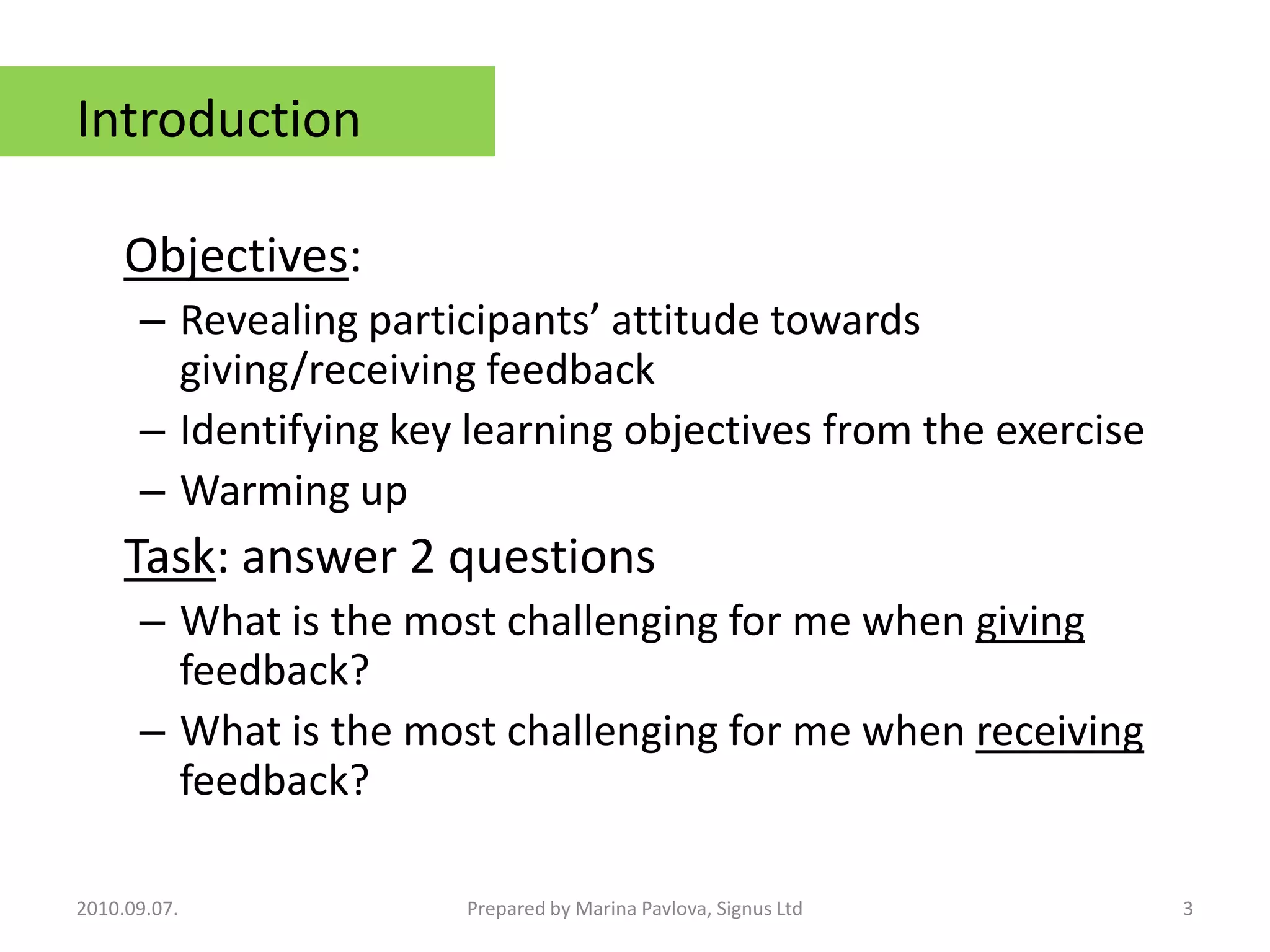 Effective Feedback Workshop Ideas Pptx