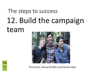 The steps to success
11. Planning
 