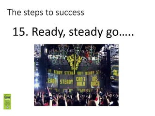 The steps to success
14. Get some sleep
 