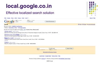 local.google.co.in Effective localized search solution   