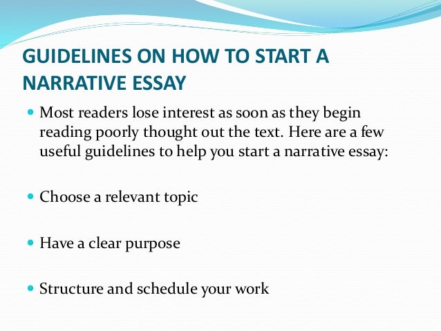 Narrative paper requirements