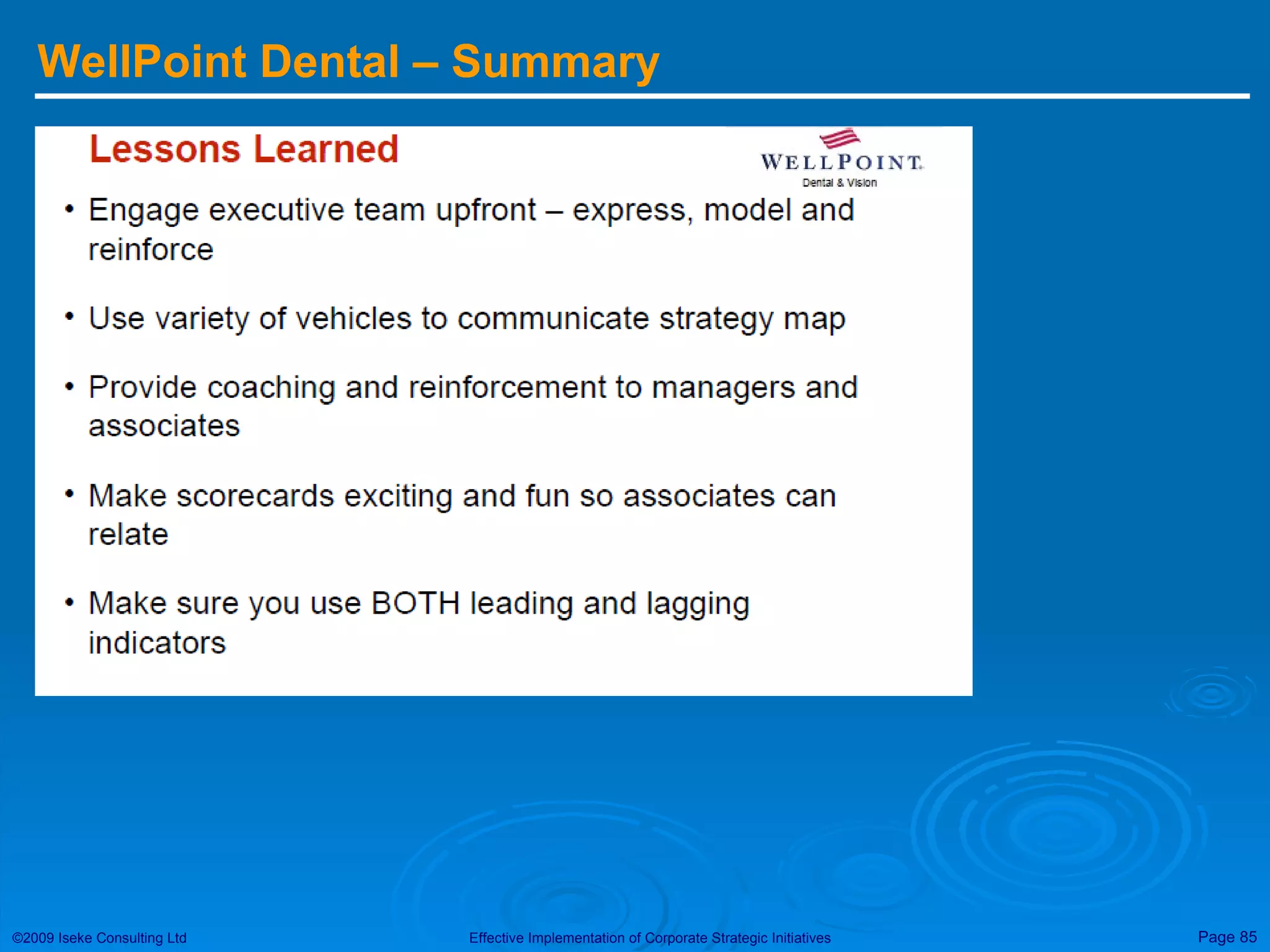 WellPoint Dental – Summary 